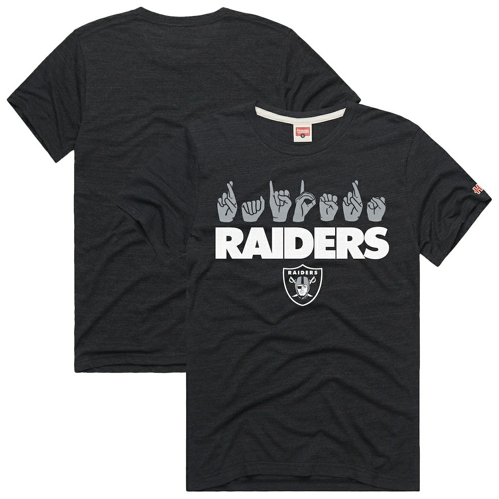 Las Vegas Raiders Homage Unisex NFL ASL Collection by Love Sign Tri-Blend T-Shirt - Black outlet