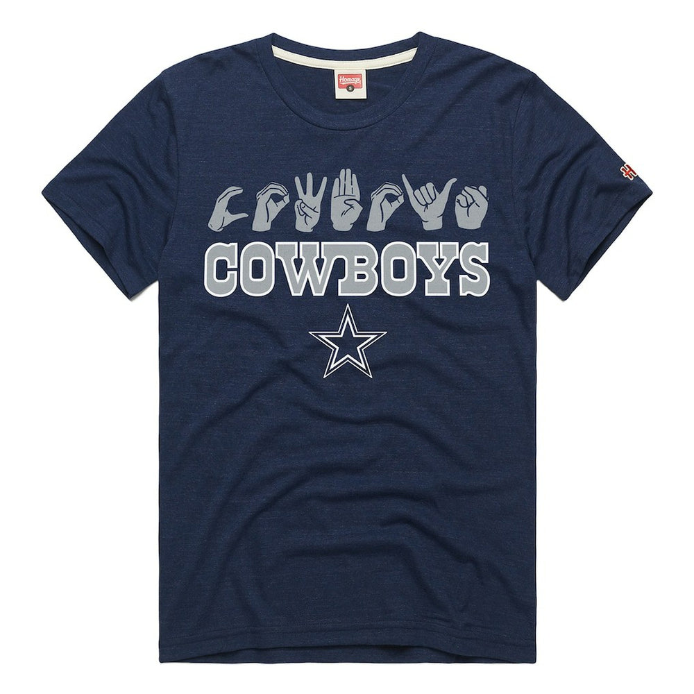 Dallas Cowboys Homage Unisex NFL ASL Collection by Love Sign Tri-Blend T-Shirt - Navy cheap