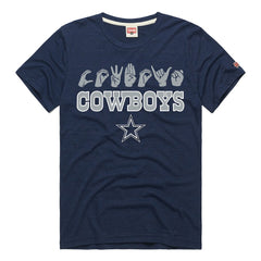 Dallas Cowboys Homage Unisex NFL ASL Collection by Love Sign Tri-Blend T-Shirt - Navy cheap