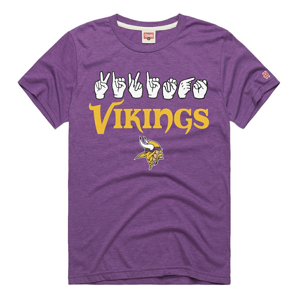 Minnesota Vikings Homage Unisex NFL ASL Collection by Love Sign Tri-Blend T-Shirt - Purple for sale