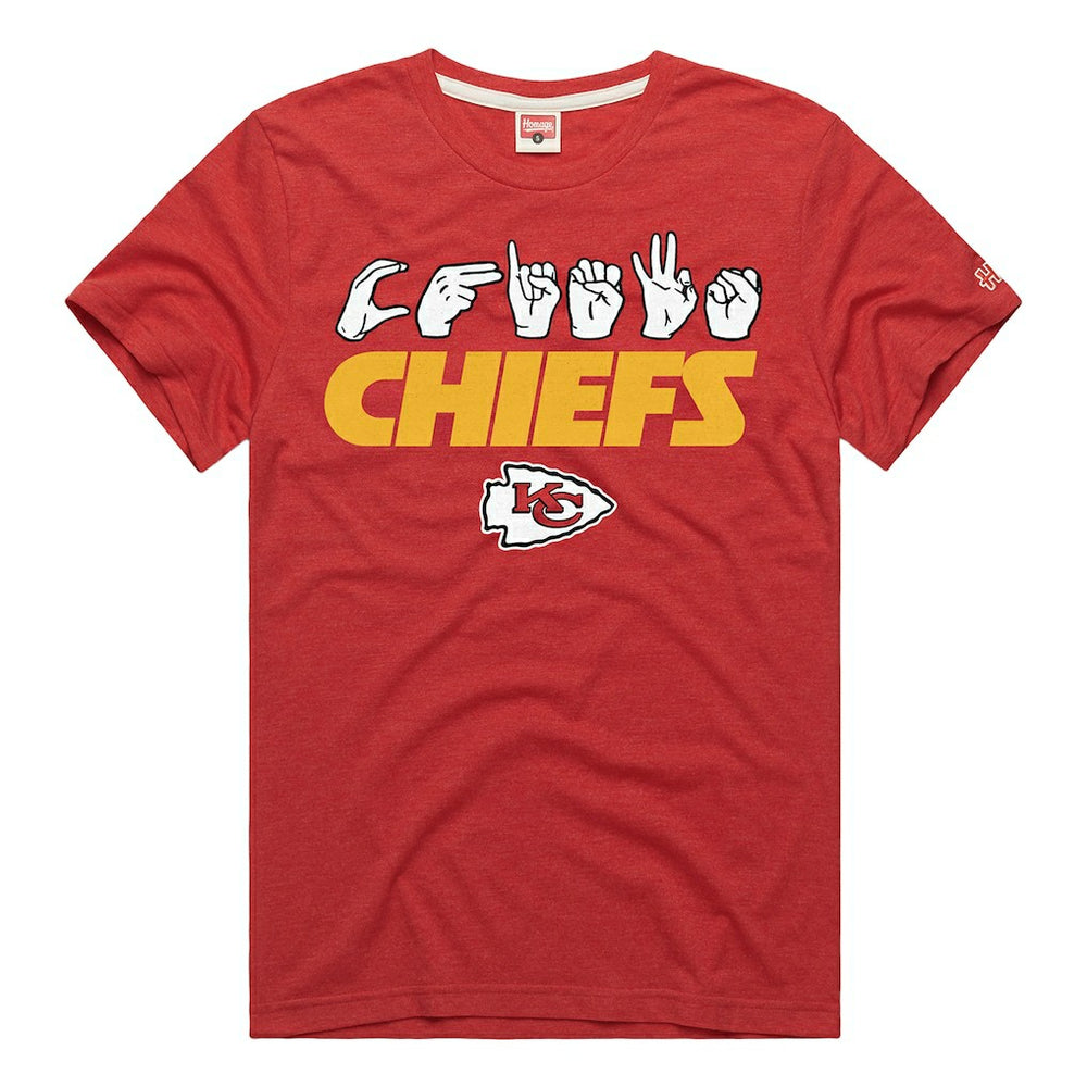 Kansas City Chiefs Homage Unisex NFL ASL Collection by Love Sign Tri-Blend T-Shirt - Red outlet