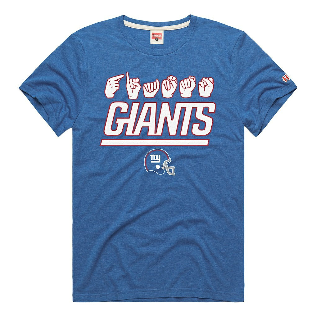 New York Giants Homage Unisex NFL ASL Collection by Love Sign Tri-Blend T-Shirt - Royal for sale