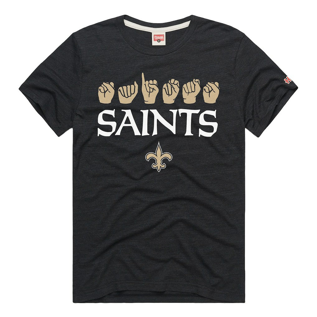 New Orleans Saints Homage Unisex NFL ASL Collection by Love Sign Tri-Blend T-Shirt - Black cheap