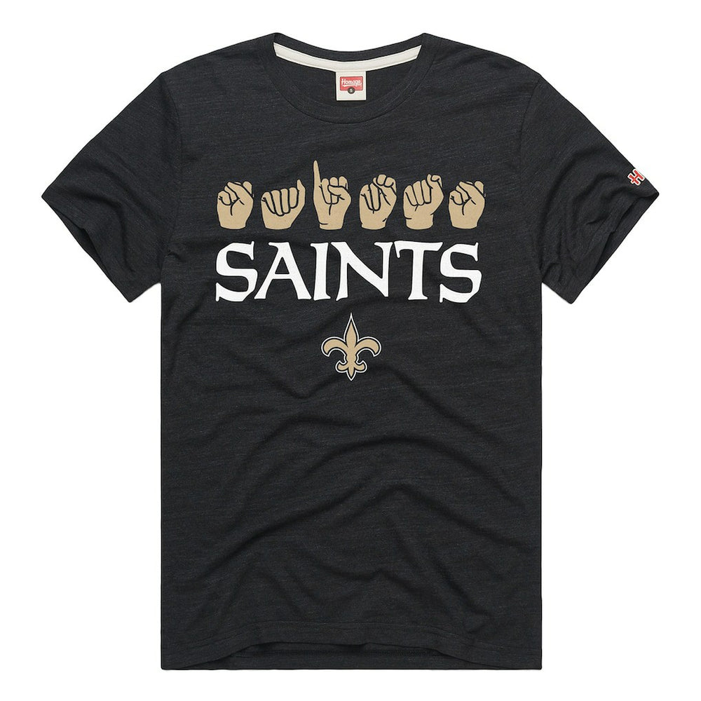 New Orleans Saints Homage Unisex NFL ASL Collection by Love Sign Tri-Blend T-Shirt - Black cheap