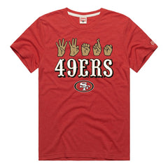 San Francisco 49ers Homage Unisex NFL ASL Collection by Love Sign Tri-Blend T-Shirt - Scarlet on sale
