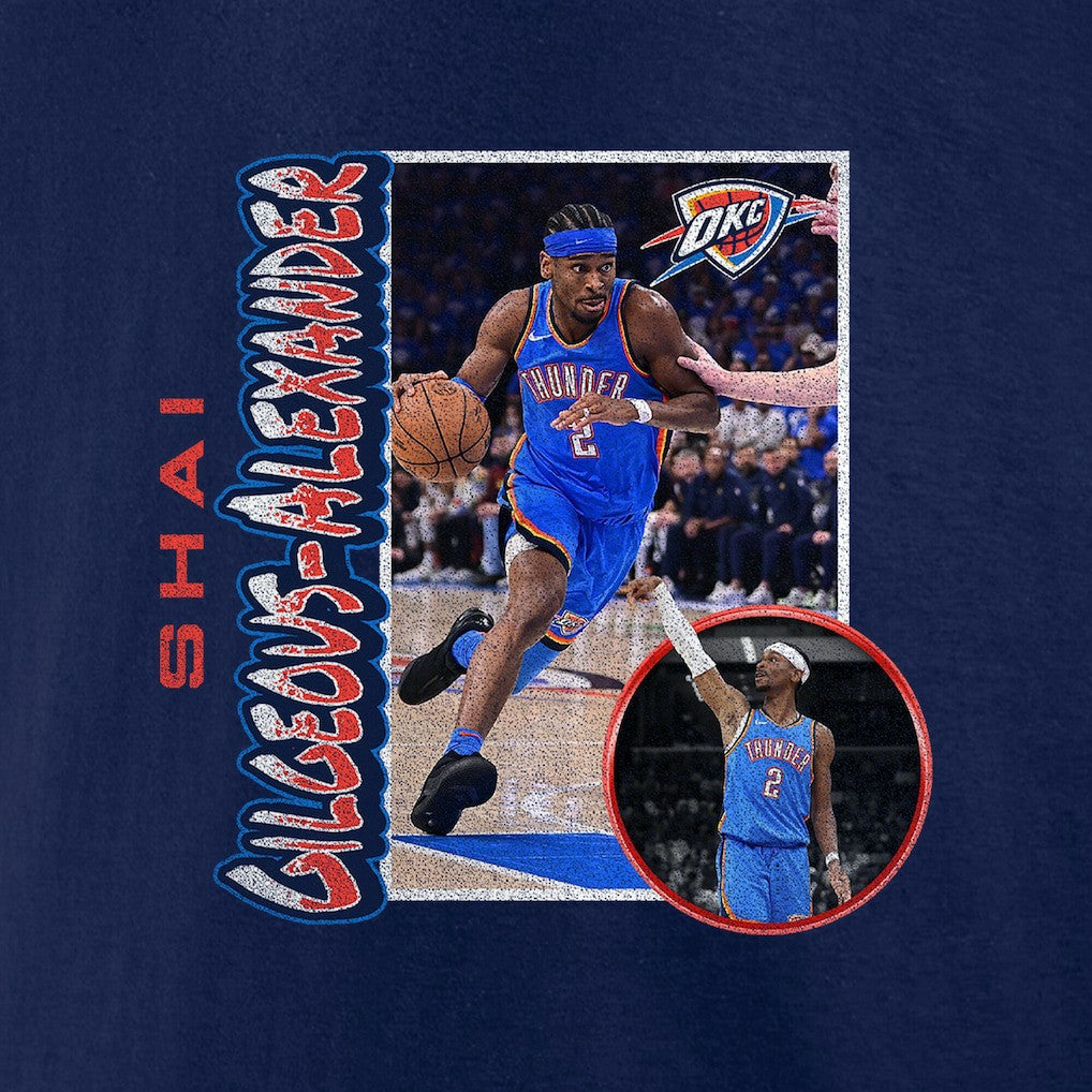 Shai Gilgeous-Alexander Oklahoma City Thunder '90s Player Graphic T-Shirt - Navy online