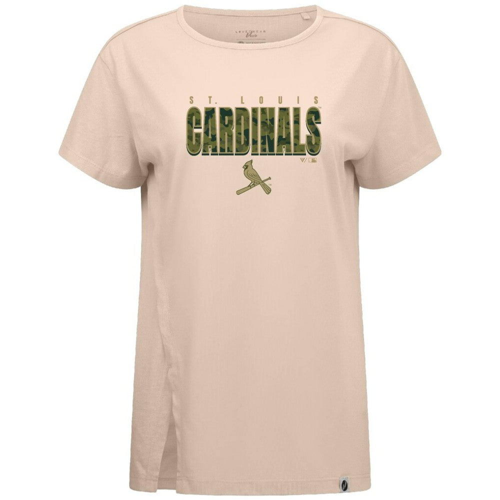 St. Louis Cardinals Levelwear Women's Influx Protect W T-Shirt Khaki