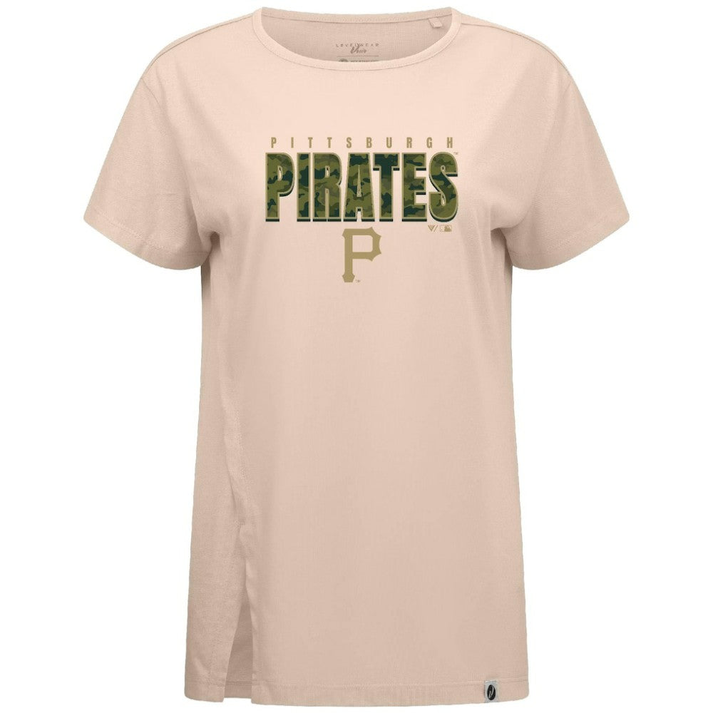 Pittsburgh Pirates Levelwear Women's Influx Protect W T-Shirt Khaki