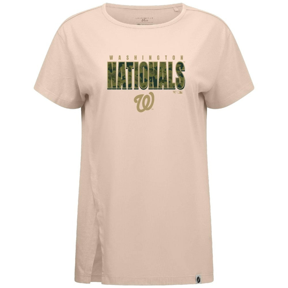 Washington Nationals Levelwear Women's Influx Protect W T-Shirt Khaki