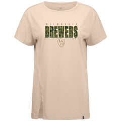 Milwaukee Brewers Levelwear Women's Influx Protect W T-Shirt Khaki