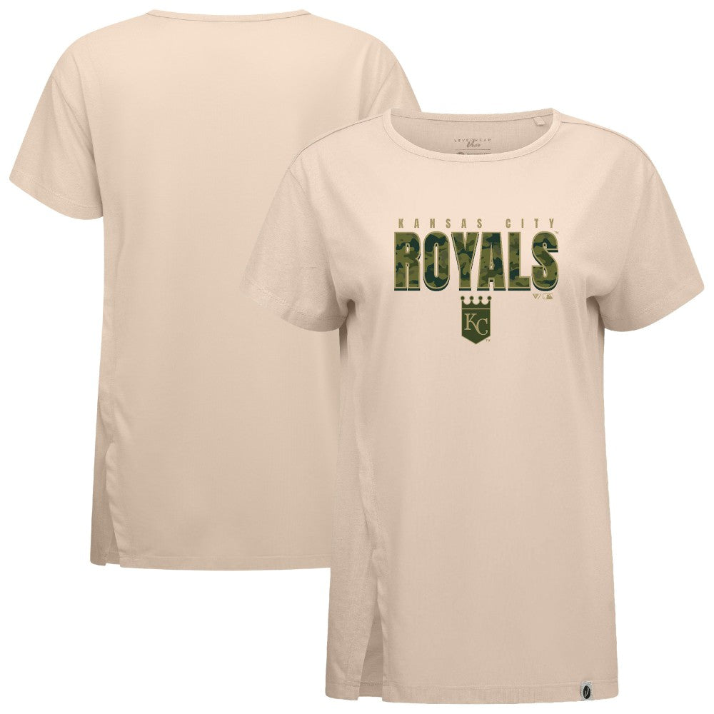 Kansas City Royals Levelwear Women's Influx Protect W T-Shirt Khaki
