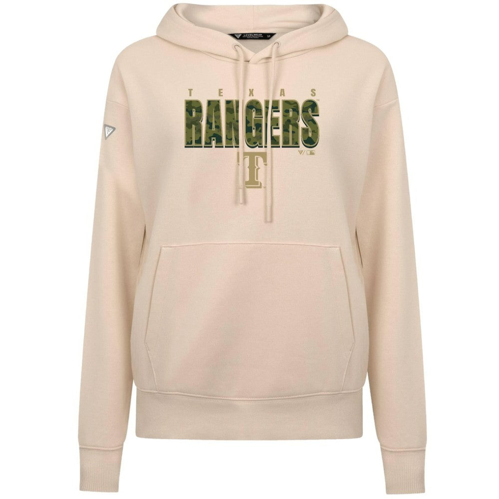 Texas Rangers Levelwear Women's Adorn Protect W Pullover Hoodie Khaki