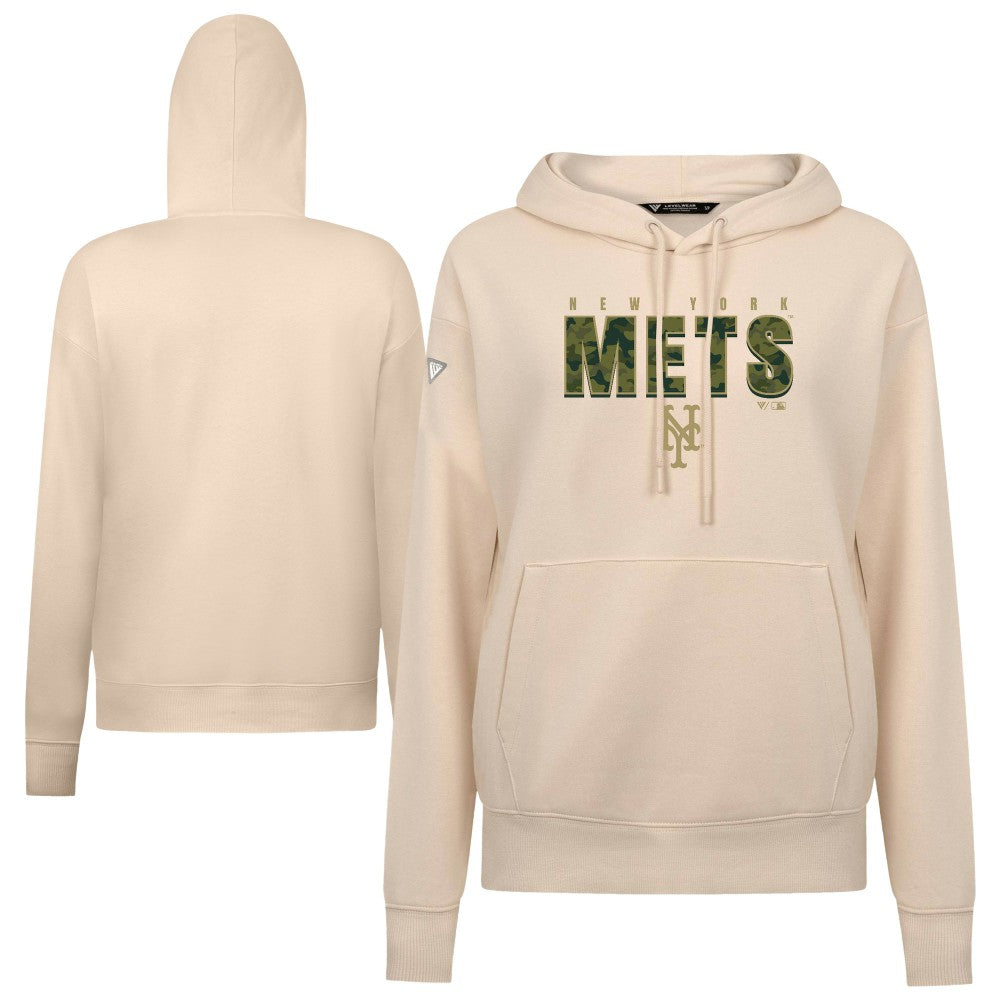 New York Mets Levelwear Women's Adorn Protect W Pullover Hoodie Khaki