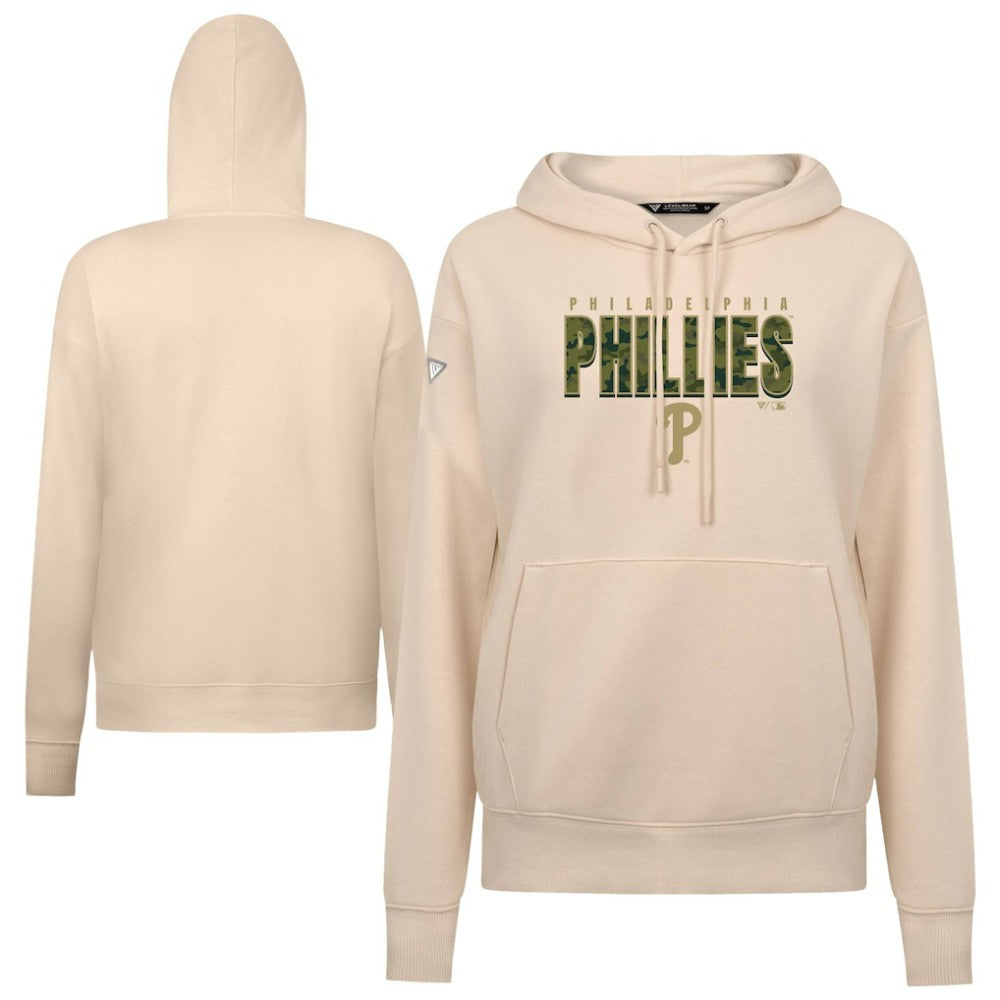 Philadelphia Phillies Levelwear Women's Adorn Protect W Pullover Hoodie Khaki