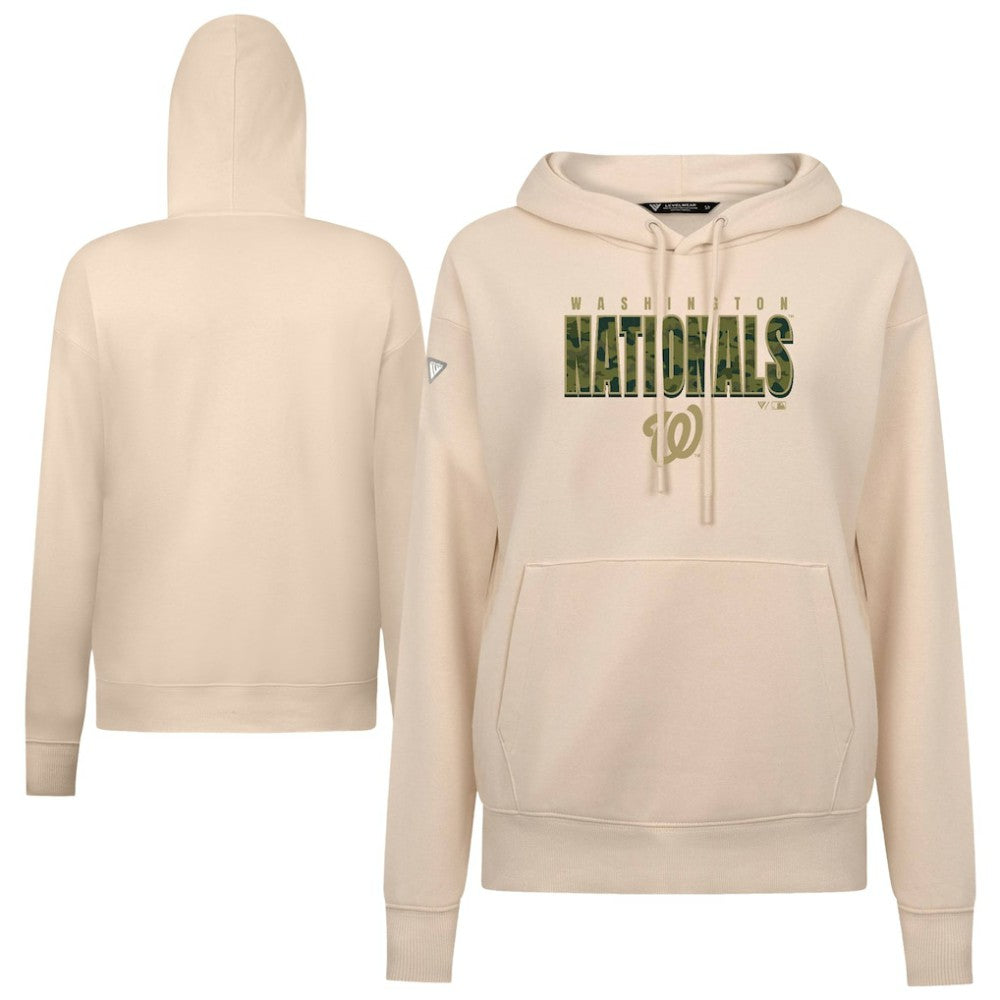 Washington Nationals Levelwear Women's Adorn Protect W Pullover Hoodie Khaki