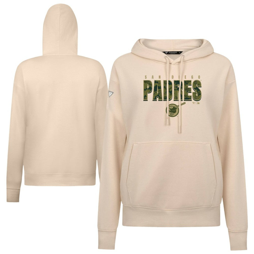 San Diego Padres Levelwear Women's Adorn Protect W Pullover Hoodie Khaki