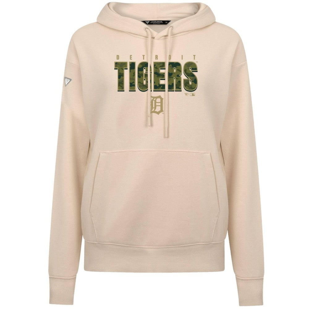 Detroit Tigers Levelwear Women's Adorn Protect W Pullover Hoodie Khaki