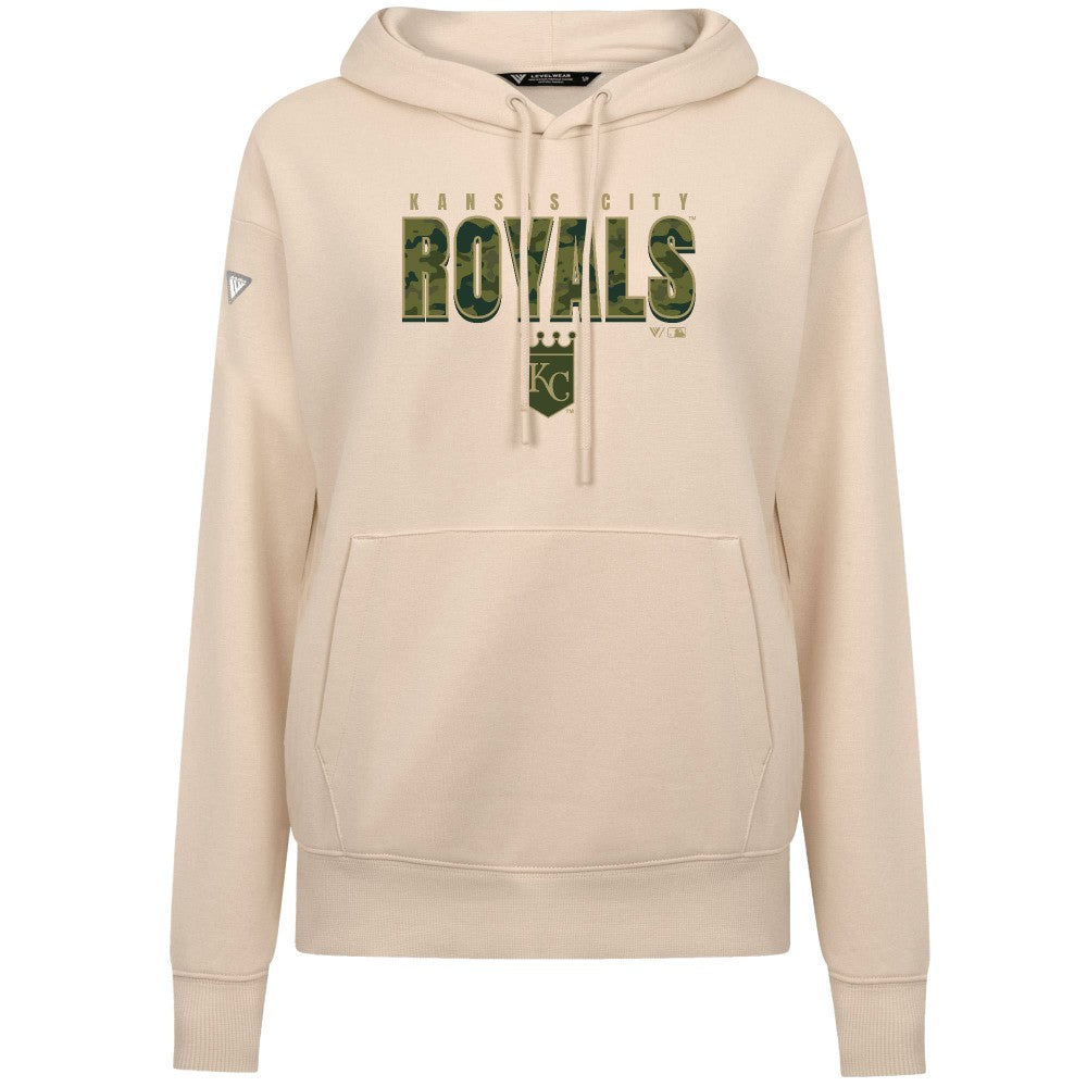 Kansas City Royals Levelwear Women's Adorn Protect W Pullover Hoodie Khaki