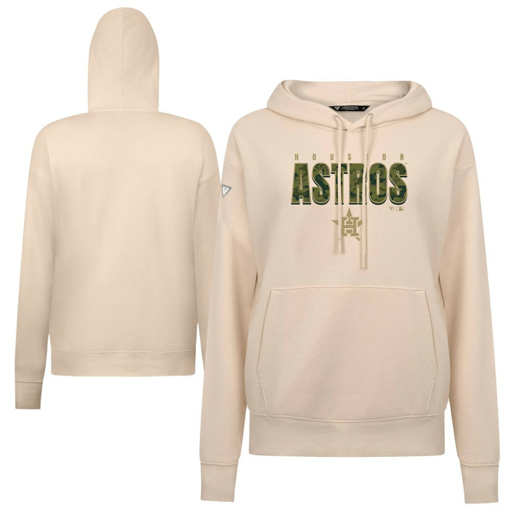 Houston Astros Levelwear Women's Adorn Protect W Pullover Hoodie Khaki