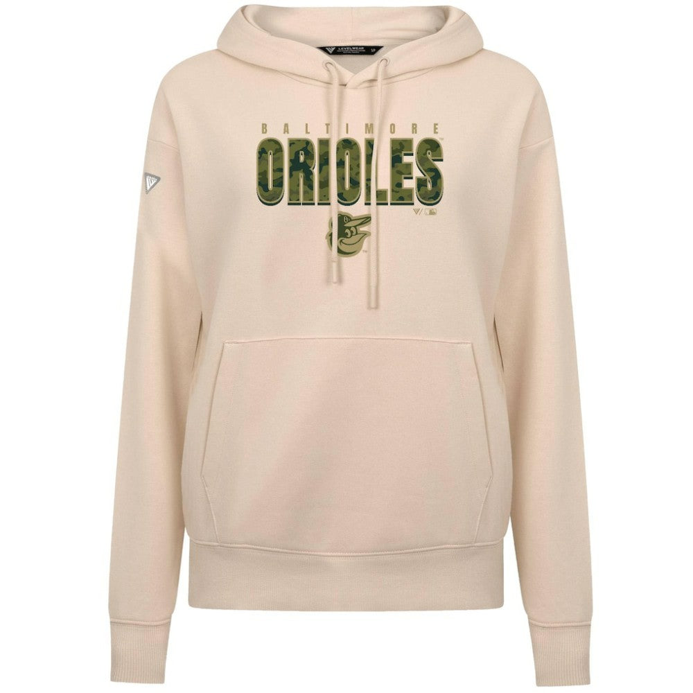 Baltimore Orioles Levelwear Women's Adorn Protect W Pullover Hoodie Khaki