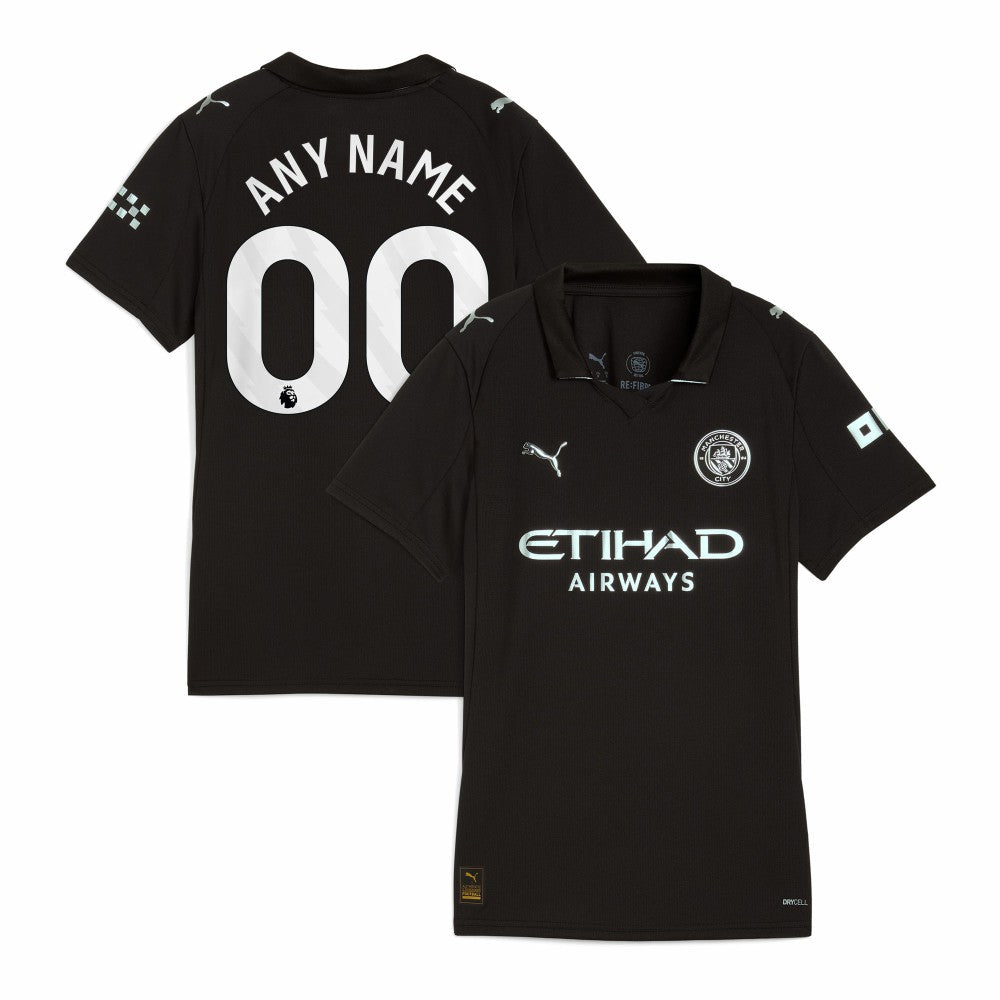 Manchester City Women's 2025/26 Away Replica Custom Jersey - Black sale