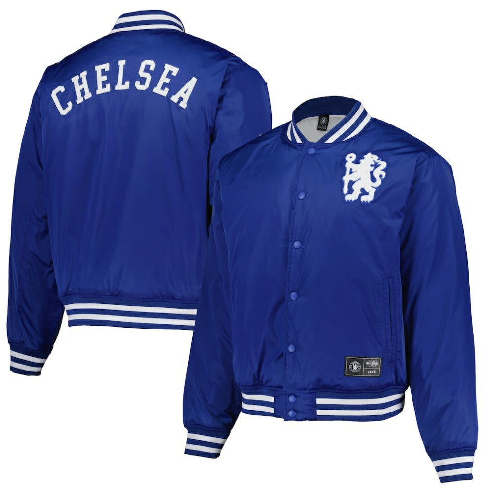 Chelsea Collegiate Sateen Full-Snap Jacket - Royal for sale