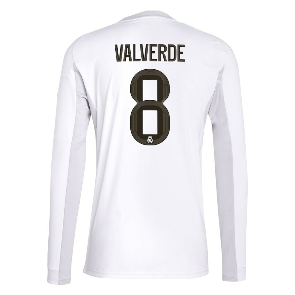 Federico Valverde Real Madrid 2025/26 Home Replica Long Sleeve Jersey - White discount