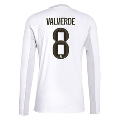 Federico Valverde Real Madrid 2025/26 Home Replica Long Sleeve Jersey - White discount