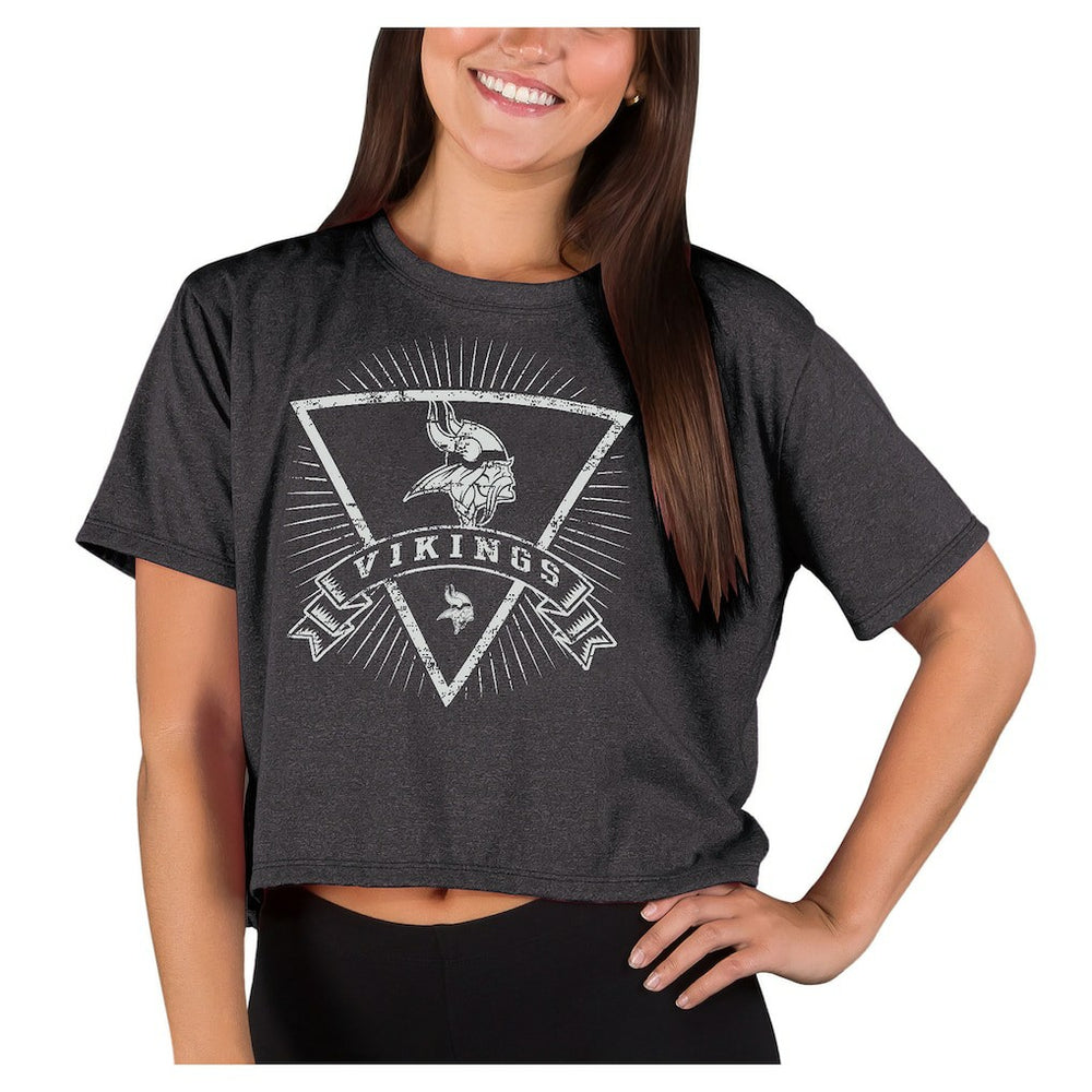 Minnesota Vikings Concepts Sport Women's Quest Knit Crop Top - Charcoal sale