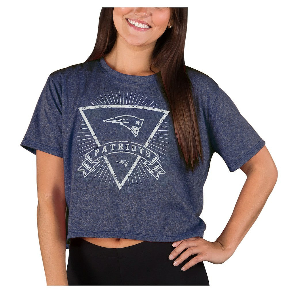 New England Patriots Concepts Sport Women's Quest Knit Crop Top - Navy for sale