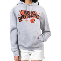 Cleveland Browns Starter Women's Fireworks Fleece Pullover Hoodie - Gray online