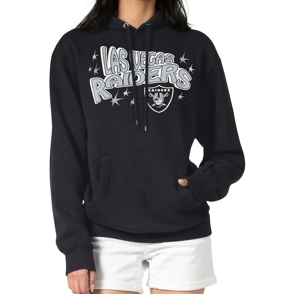 Las Vegas Raiders Starter Women's Fireworks Fleece Pullover Hoodie - Black on sale