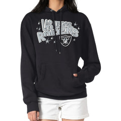 Las Vegas Raiders Starter Women's Fireworks Fleece Pullover Hoodie - Black on sale