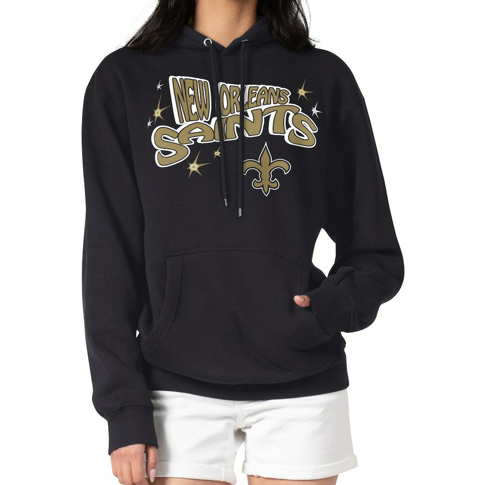 New Orleans Saints Starter Women's Fireworks Fleece Pullover Hoodie - Black cheap