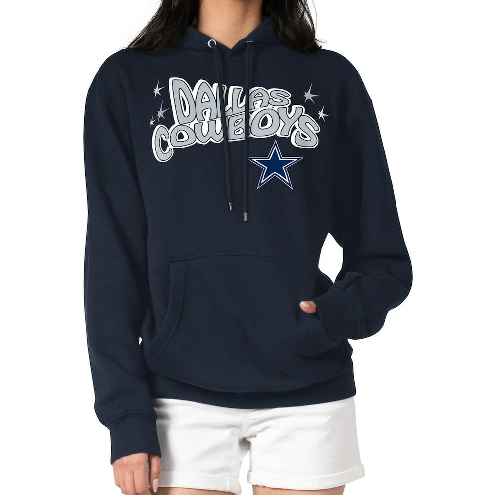 Dallas Cowboys Starter Women's Fireworks Fleece Pullover Hoodie - Navy on sale