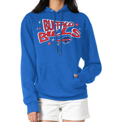 Buffalo Bills Starter Women's Fireworks Fleece Pullover Hoodie - Royal discount