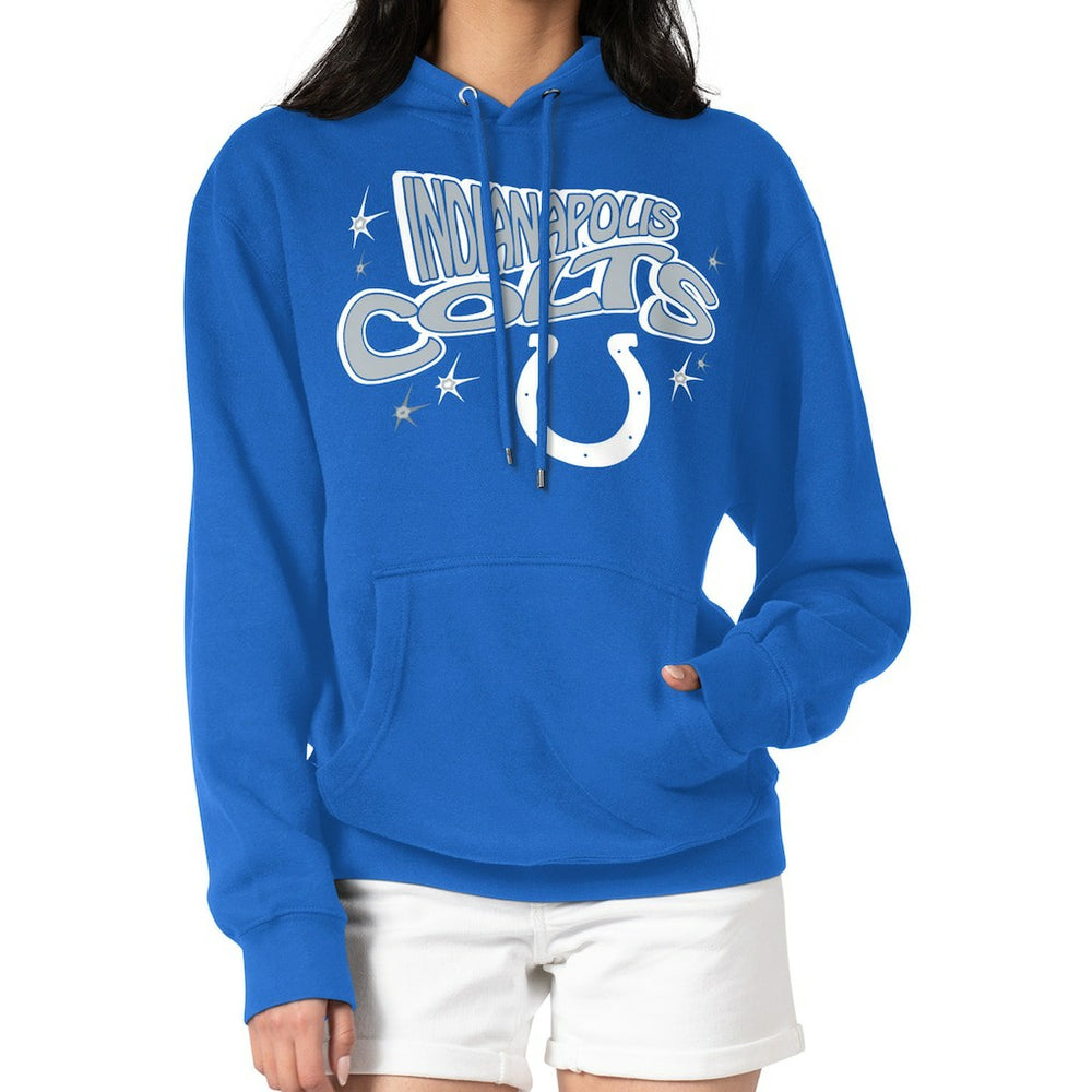 Indianapolis Colts Starter Women's Fireworks Fleece Pullover Hoodie - Royal outlet