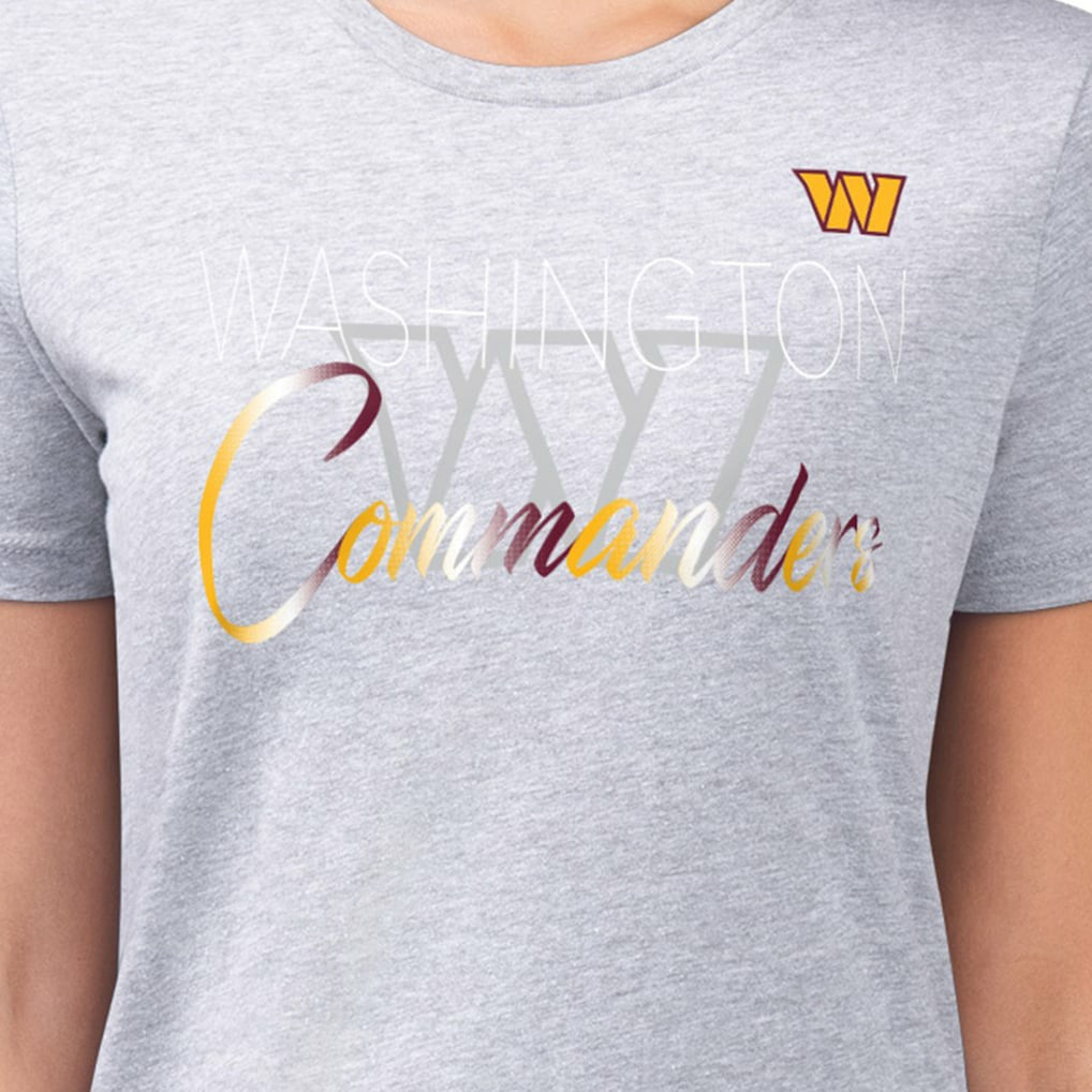 Washington Commanders G-III 4Her by Carl Banks Women's Super-Slim Fit Lightweight Shadow Logo T-Shirt - Gray outlet