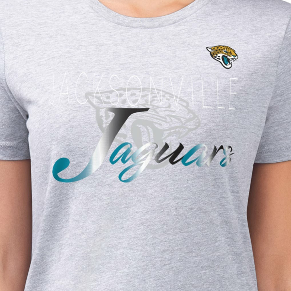 Jacksonville Jaguars G-III 4Her by Carl Banks Women's Super-Slim Fit Lightweight Shadow Logo T-Shirt - Gray online