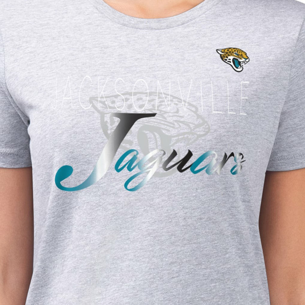 Jacksonville Jaguars G-III 4Her by Carl Banks Women's Super-Slim Fit Lightweight Shadow Logo T-Shirt - Gray online