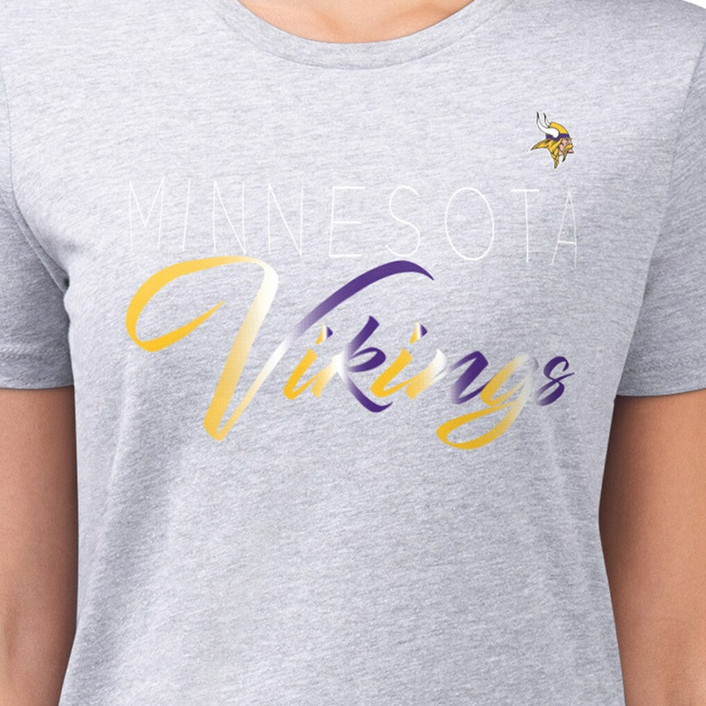 Minnesota Vikings G-III 4Her by Carl Banks Women's Super-Slim Fit Lightweight Shadow Logo T-Shirt - Gray sale
