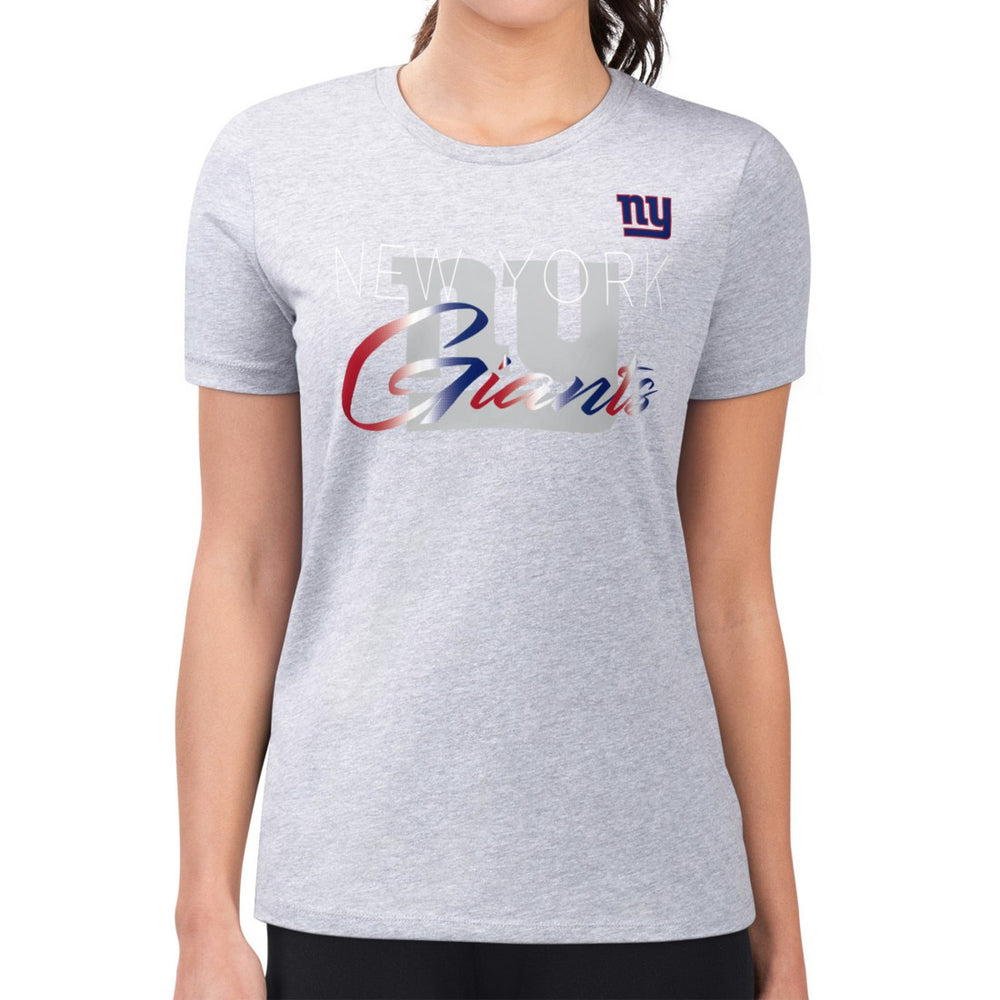 New York Giants G-III 4Her by Carl Banks Women's Super-Slim Fit Lightweight Shadow Logo T-Shirt - Gray discount
