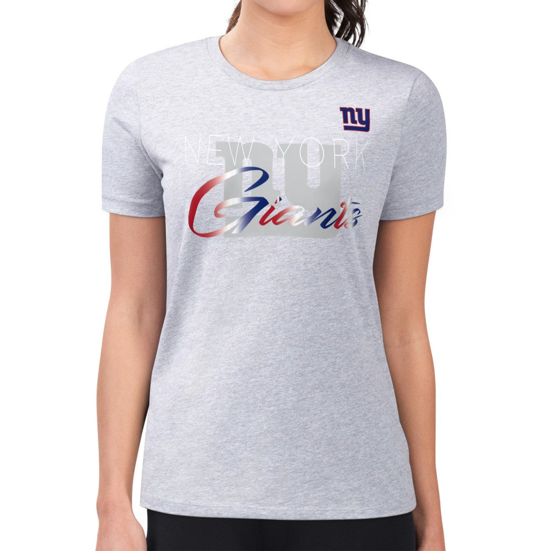 New York Giants G-III 4Her by Carl Banks Women's Super-Slim Fit Lightweight Shadow Logo T-Shirt - Gray discount