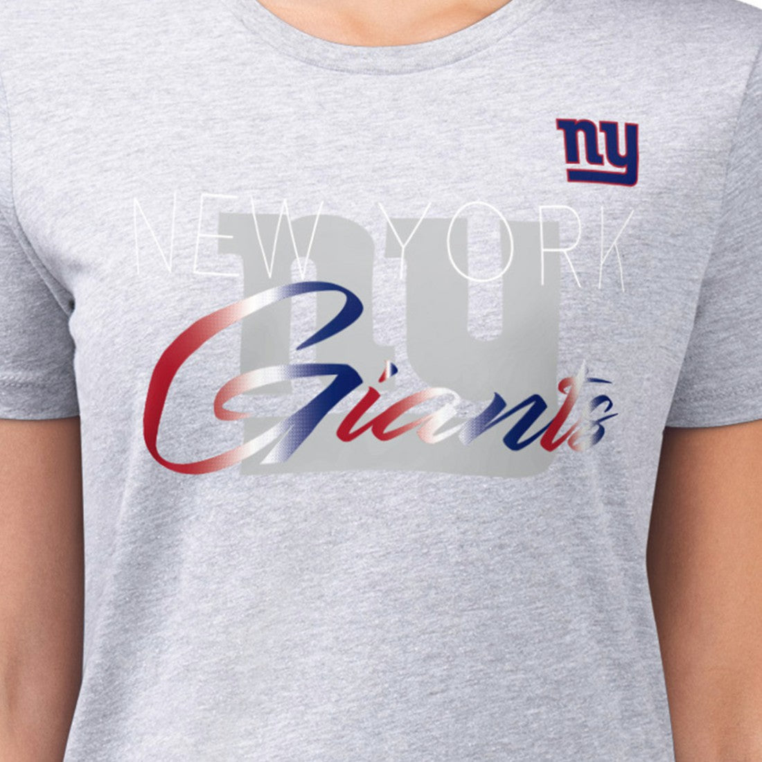 New York Giants G-III 4Her by Carl Banks Women's Super-Slim Fit Lightweight Shadow Logo T-Shirt - Gray discount