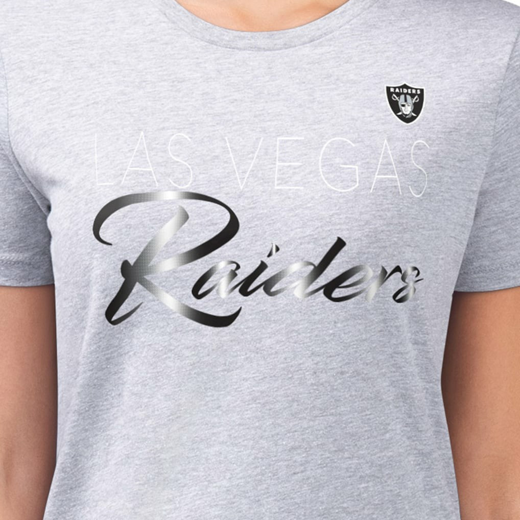 Las Vegas Raiders G-III 4Her by Carl Banks Women's Super-Slim Fit Lightweight Shadow Logo T-Shirt - Gray online