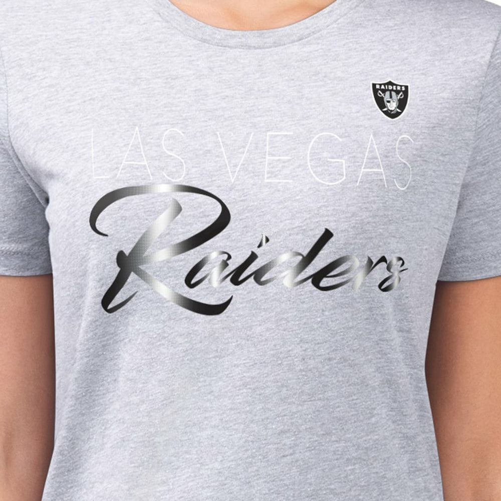 Las Vegas Raiders G-III 4Her by Carl Banks Women's Super-Slim Fit Lightweight Shadow Logo T-Shirt - Gray online