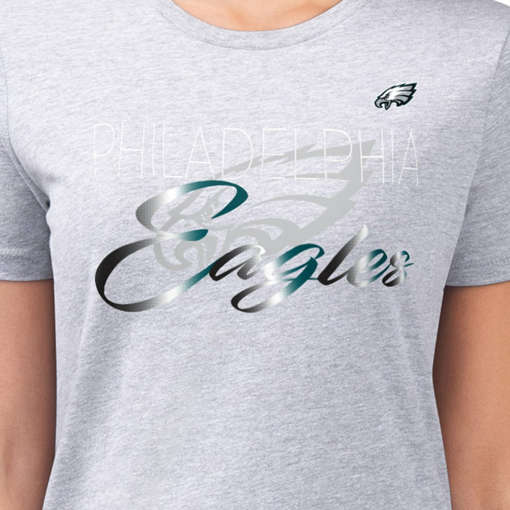 Philadelphia Eagles G-III 4Her by Carl Banks Women's Super-Slim Fit Lightweight Shadow Logo T-Shirt - Gray on sale