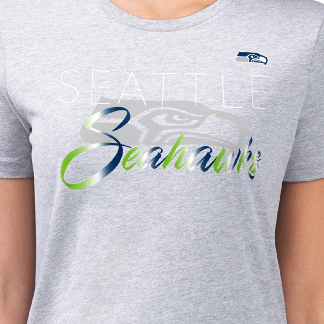 Seattle Seahawks G-III 4Her by Carl Banks Women's Super-Slim Fit Lightweight Shadow Logo T-Shirt - Gray outlet