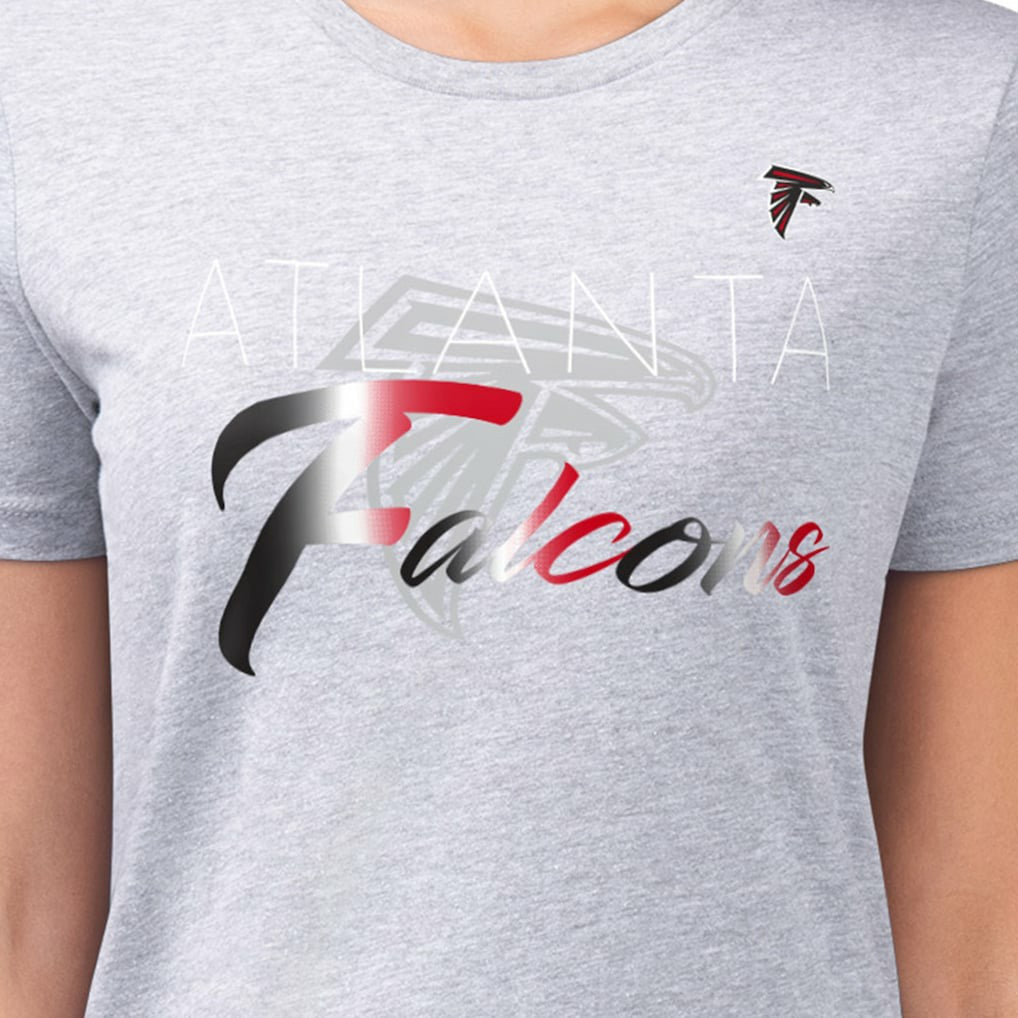 Atlanta Falcons G-III 4Her by Carl Banks Women's Super-Slim Fit Lightweight Shadow Logo T-Shirt - Gray outlet
