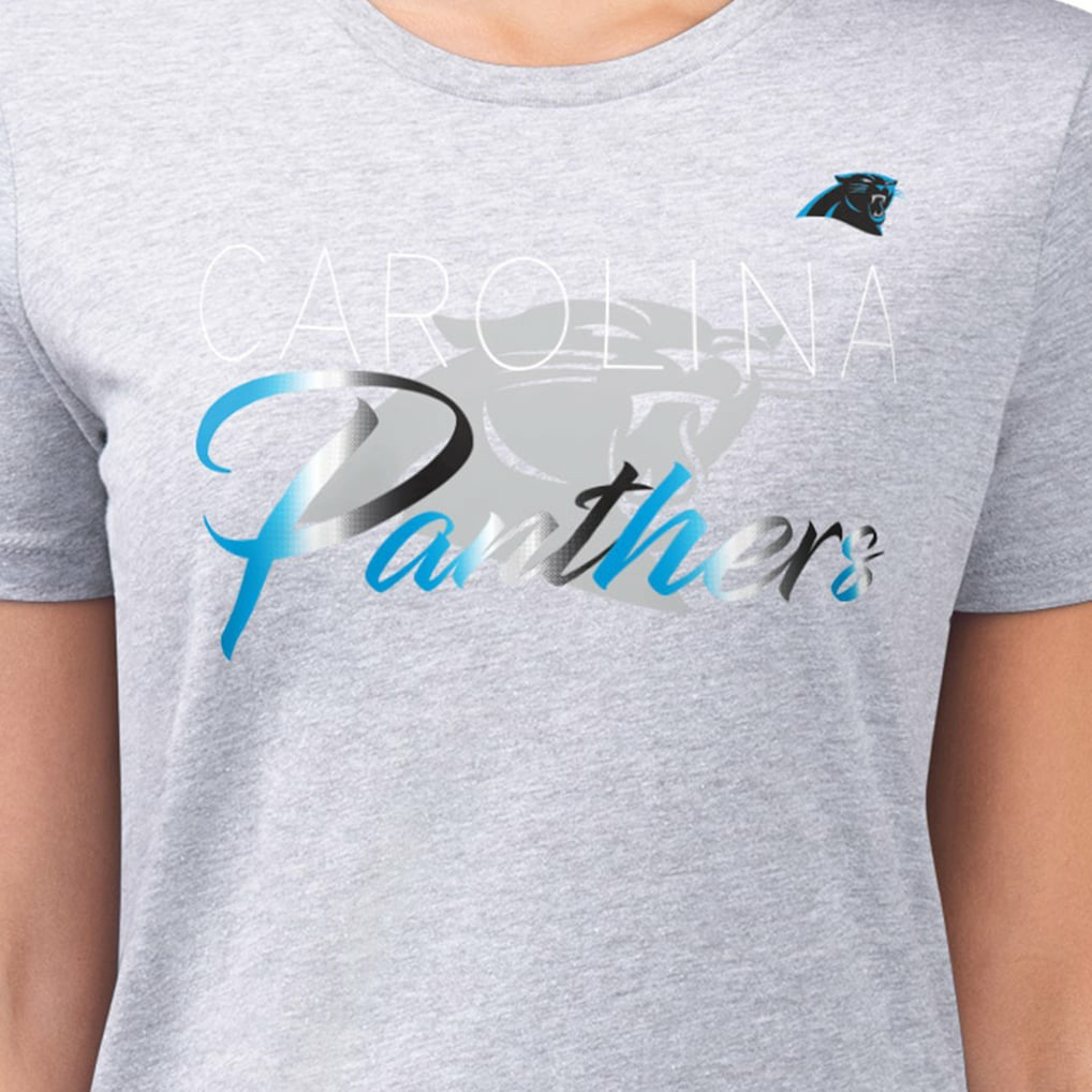 Carolina Panthers G-III 4Her by Carl Banks Women's Super-Slim Fit Lightweight Shadow Logo T-Shirt - Gray on sale